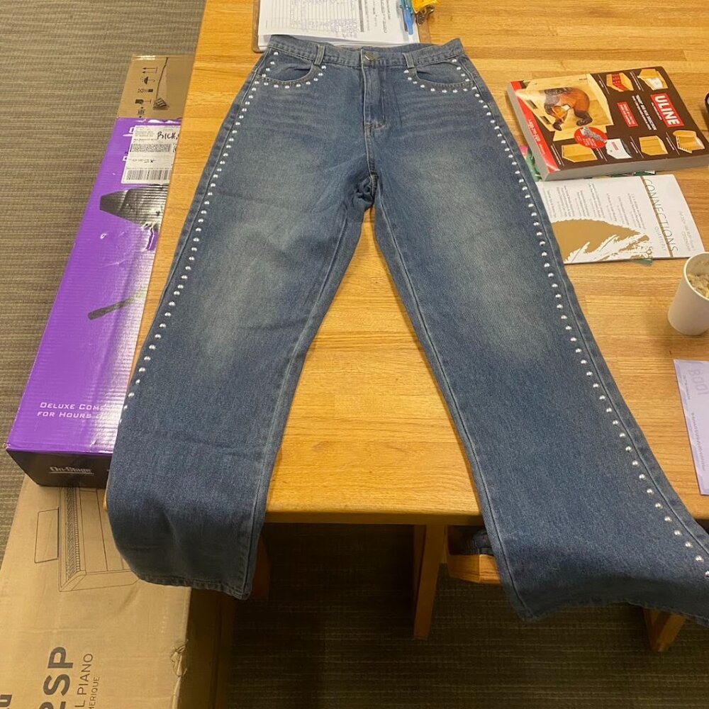 Reformation-inspired Studded Jeans